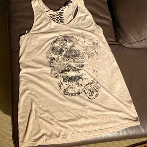 Rhinestone skull tank top